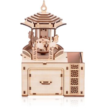 MiYAVi メリーゴーラウンド オルゴール ラピュタ ジブリ カルーセル DIY 工作キット 立体パズル 木製パズル 知育玩具 日本語説明書 プレゼント 男の子 女の子 (ロバ ラピュタ)