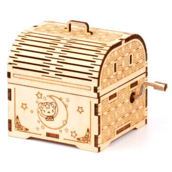 MiYAVi 手回しオルゴール ラピュタ ジブリ 冬休み工作キット 初心者 入門用 プレゼント 立体パズル 木製パズル 知育玩具 DIY 日本語説明書 男の子 女の子 (月に乗る仔猫 ラピュタ)