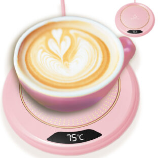 【2024年版】MY MiYAVi カップウォーマー コーヒーウォーマー 保温コースター USB 55℃～75℃３段階切り替え 8時間自動電源オフ機能 (ピンク)