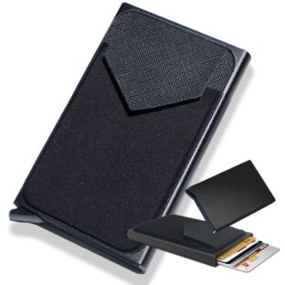 カードケース スキミング防止 磁気防止 スライド式 ライクラクロスサイドポケット スリム RFIDアルミニウム